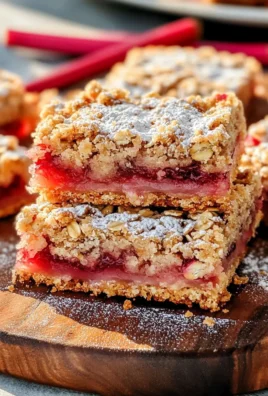 Amish Oatmeal Rhubarb Bars (with crumb topping)