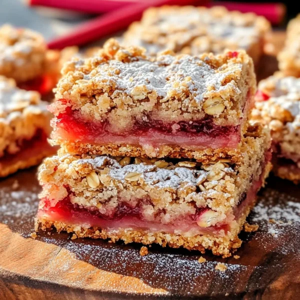 Amish Oatmeal Rhubarb Bars (with crumb topping)