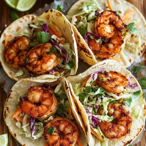 Blackened Shrimp Tacos with Slaw
