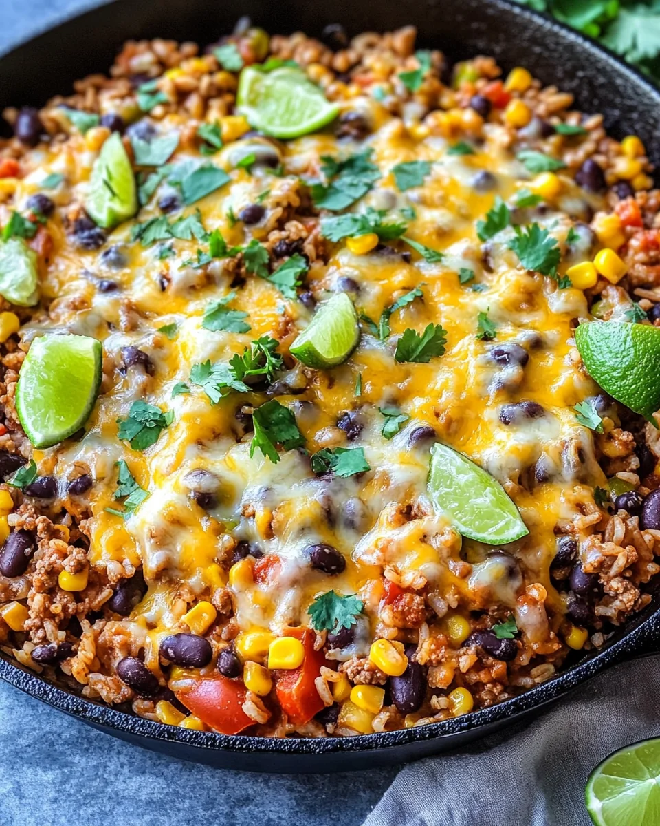 Cheesy Taco Rice Skillet