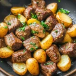 Garlic Butter Beef Bites with Potatoes