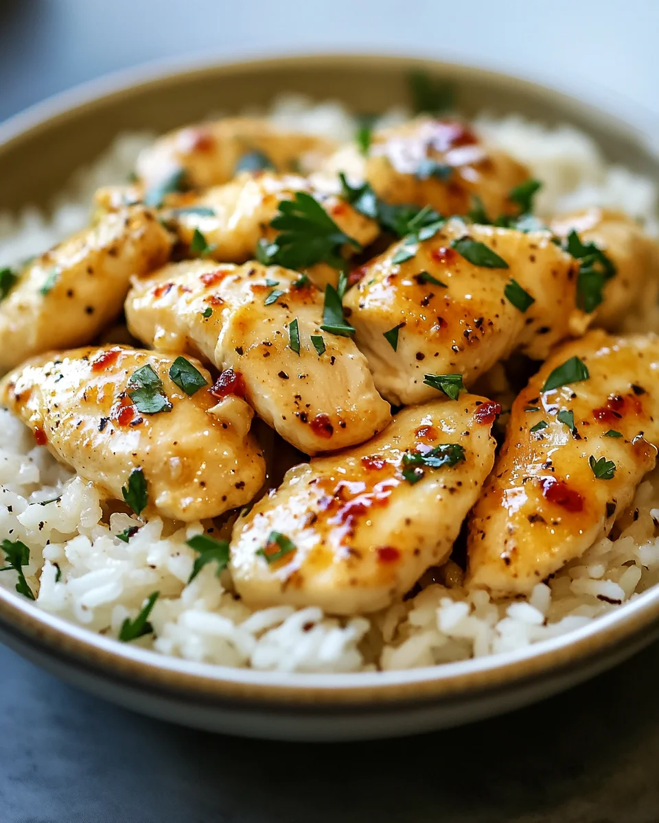 Chicken Scampi with Garlic Parmesan Rice