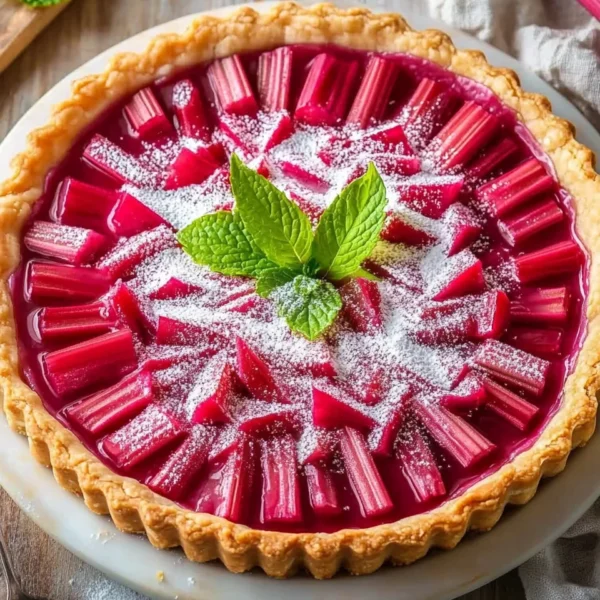 Sweet Rhubarb Custard Tart