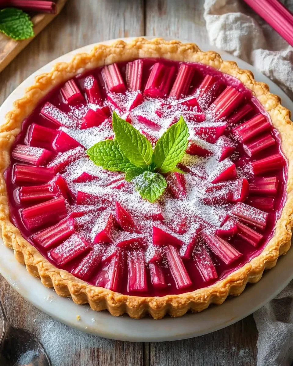 Sweet Rhubarb Custard Tart