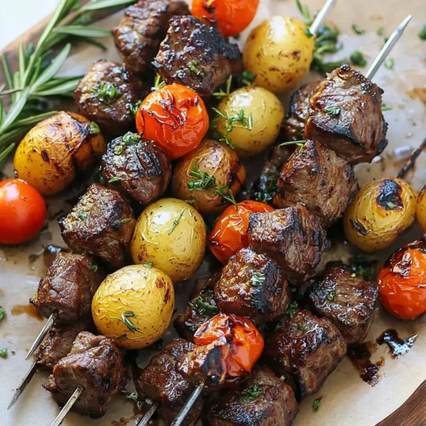 Rosemary Garlic Steak Kebabs