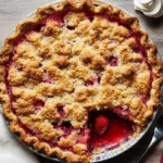 Strawberry Rhubarb Pie with Crumb Topping
