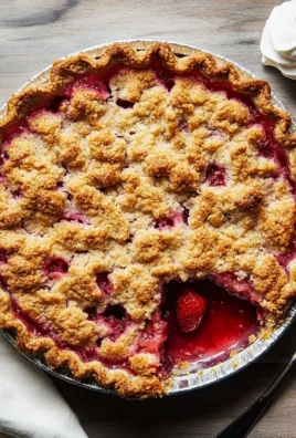 Strawberry Rhubarb Pie with Crumb Topping