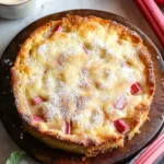 Warm Rhubarb Cake with Butter Sauce