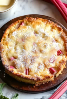 Warm Rhubarb Cake with Butter Sauce