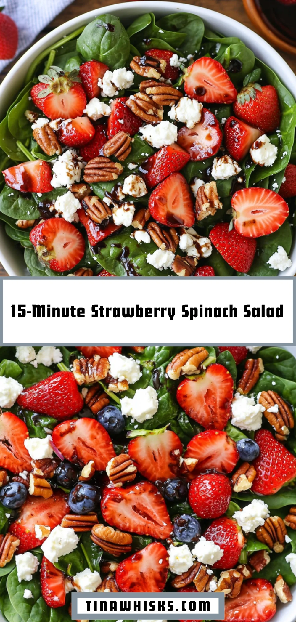 15-Minute Strawberry Spinach Salad 14 Pinterest Hidden Image