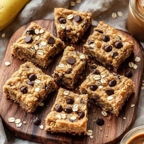 4 Ingredient Peanut Butter Banana Bars Recipe