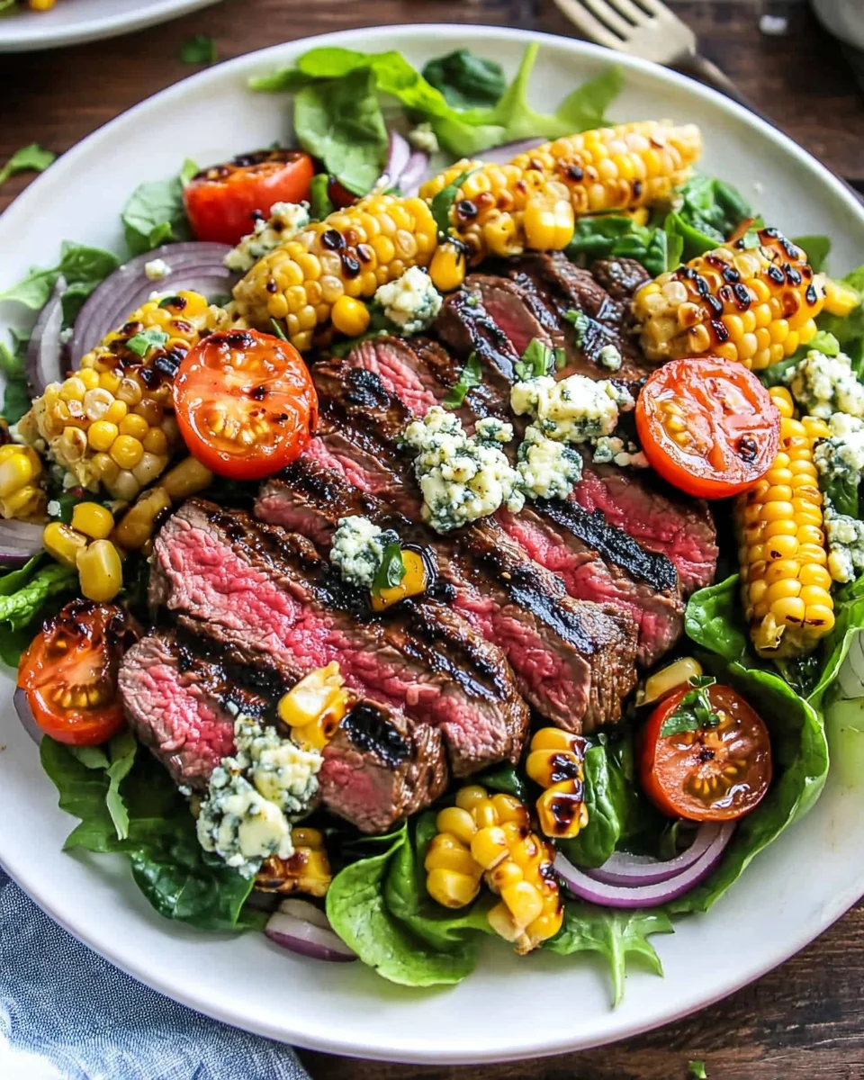 Balsamic Steak Gorgonzola Salad with Grilled Corn 17 Balsamic