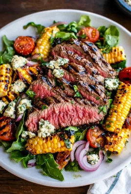 Balsamic Steak Gorgonzola Salad with Grilled Corn