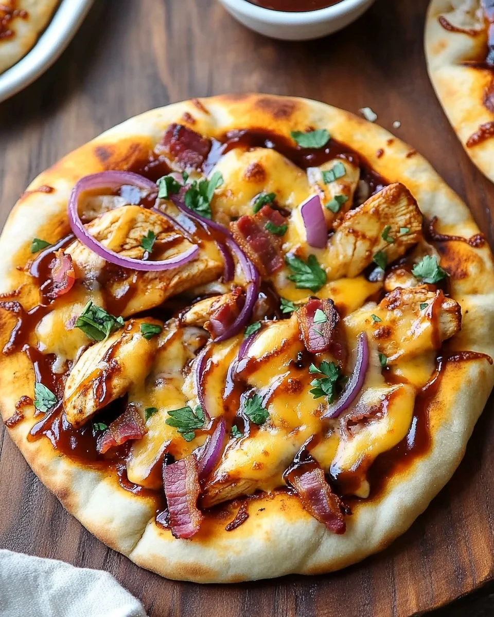 BBQ Chicken Naan Pizzas
