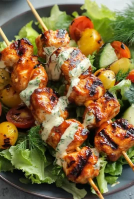 BBQ Chicken Skewer Salad