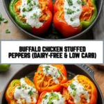 Buffalo Chicken Stuffed Peppers (Dairy-Free & Low Carb) 17 Pinterest Hidden Image