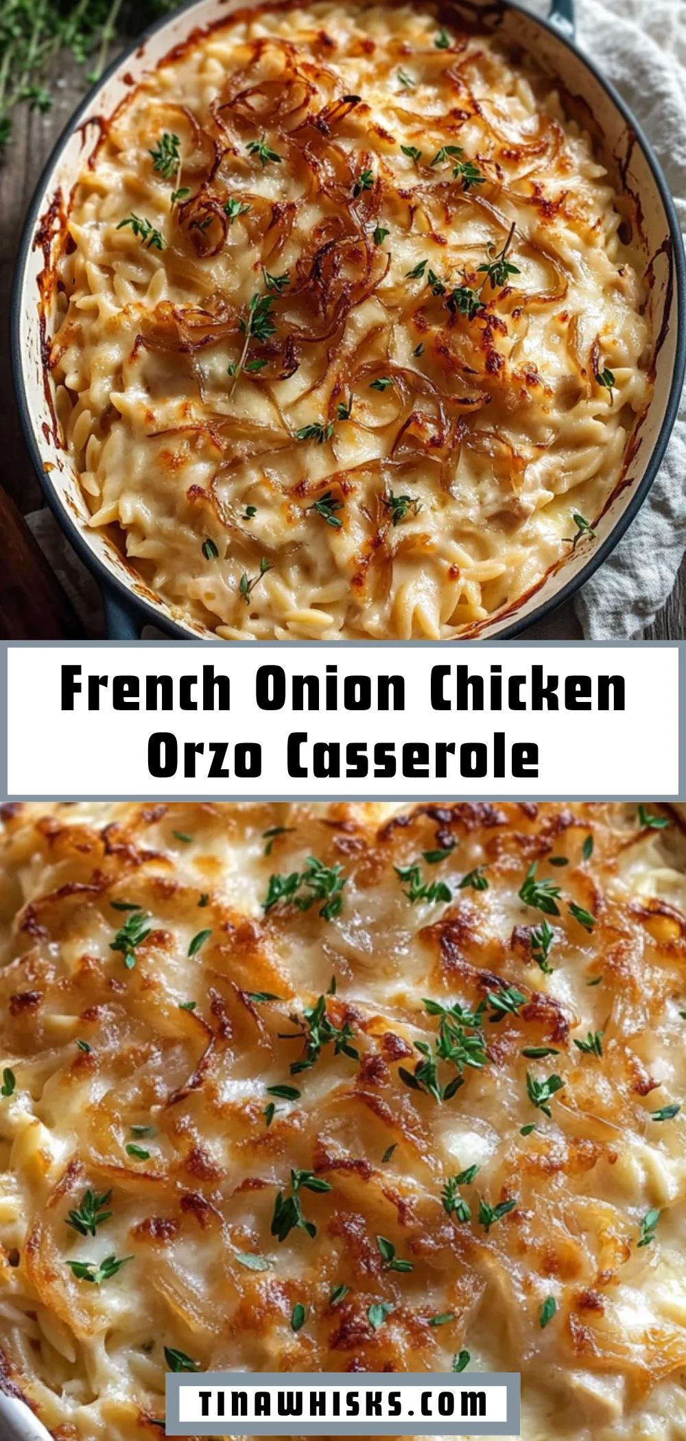 French Onion Chicken Orzo Casserole 17 Pinterest Hidden Image