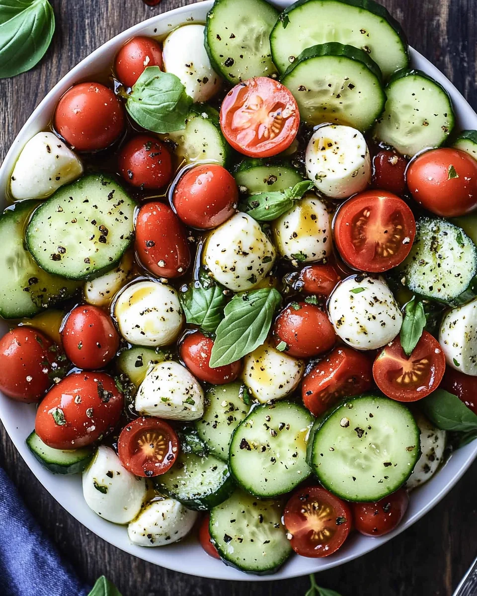 Fresh Cucumber Caprese Salad 2 Fresh