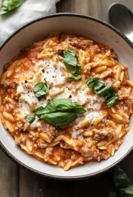 Ground Beef Orzo with Tomato Cream Sauce 24 Ground Beef Orzo with Tomato Cream Sauce