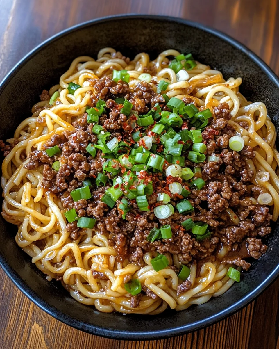 Mongolian Ground Beef Noodles