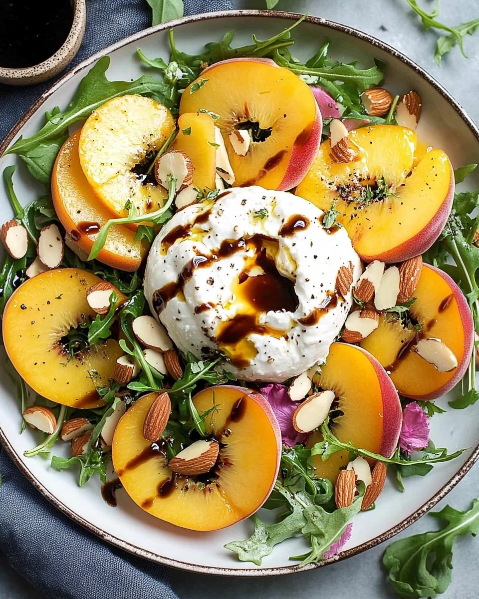 Peach Burrata Salad with Balsamic Drizzle 20 Peach