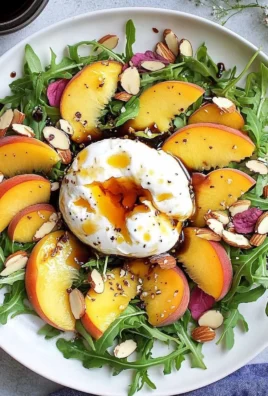 Peach Burrata Salad with Balsamic Drizzle 23 Peach Burrata Salad with Balsamic Drizzle