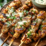 Ranch Garlic Parmesan Chicken Skewers