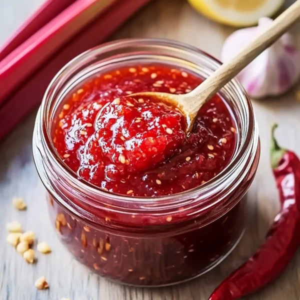 Slow Cooker Rhubarb Sweet Chili Jam