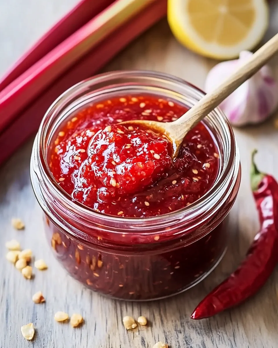 Slow Cooker Rhubarb Sweet Chili Jam