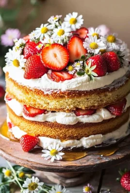 Strawberry Chamomile Naked Cake 19 Strawberry Chamomile Naked Cake