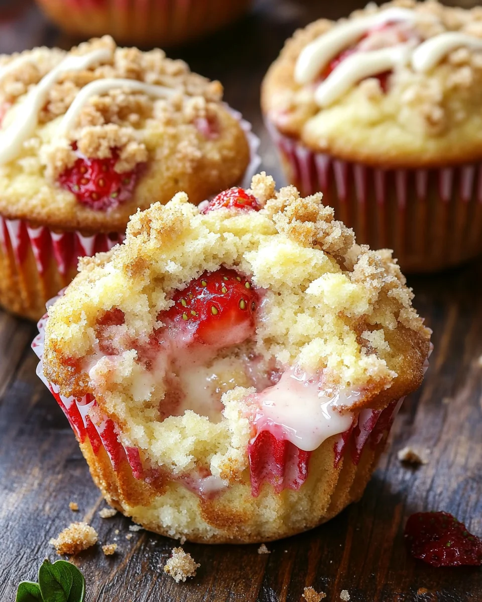 Strawberry Cream Cheese Muffins with Streusel Crumb Topping 22 Strawberry Cream Cheese Muffins with Streusel Crumb Topping