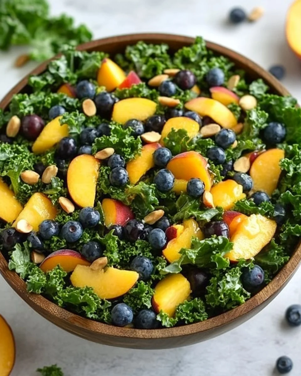 Summer Peach Blueberry Kale Salad 20 Summer