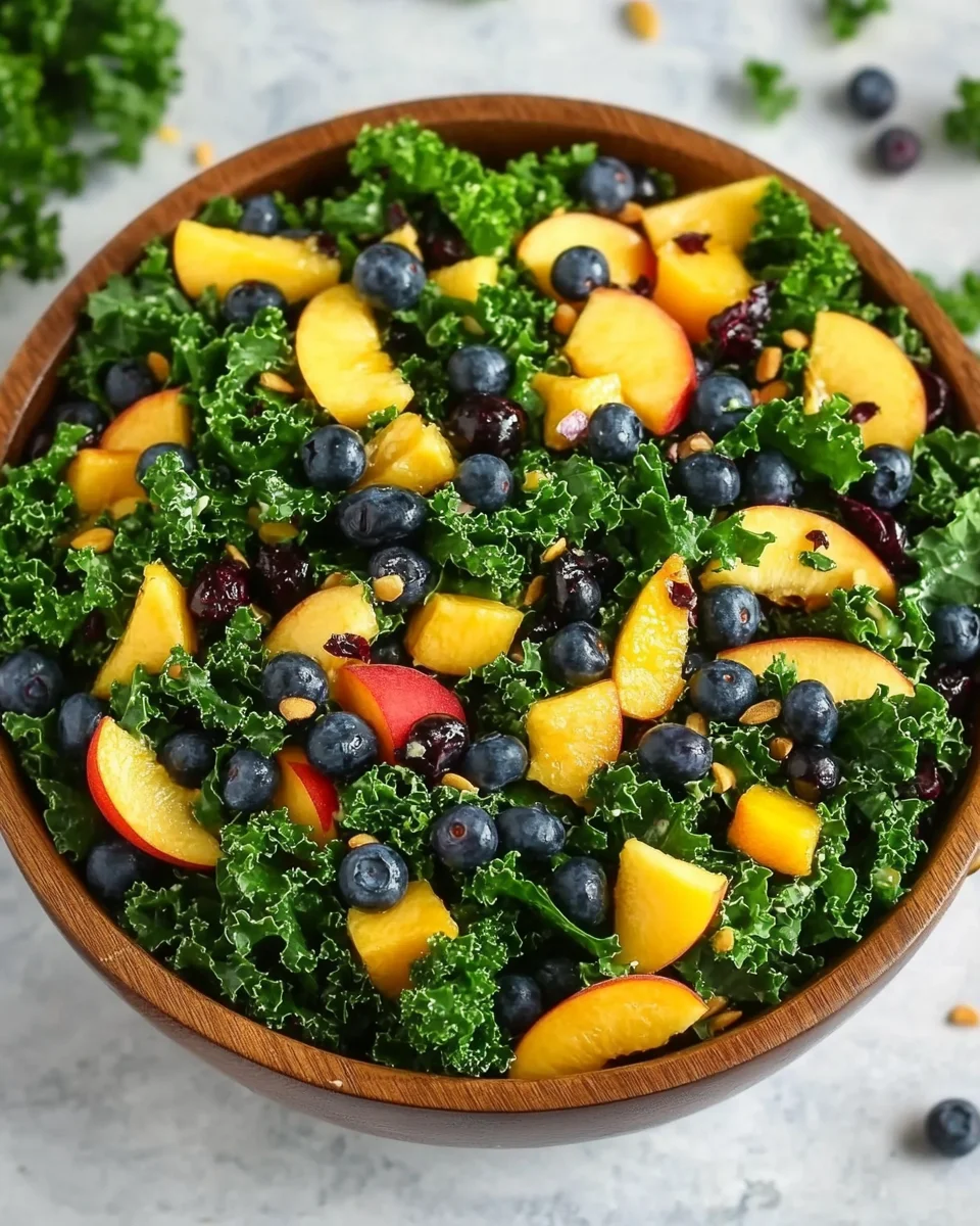 Summer Peach Blueberry Kale Salad 23 Summer Peach Blueberry Kale Salad