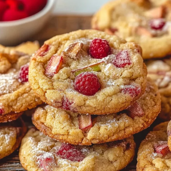 XXL Rhubarb Raspberry Cookies