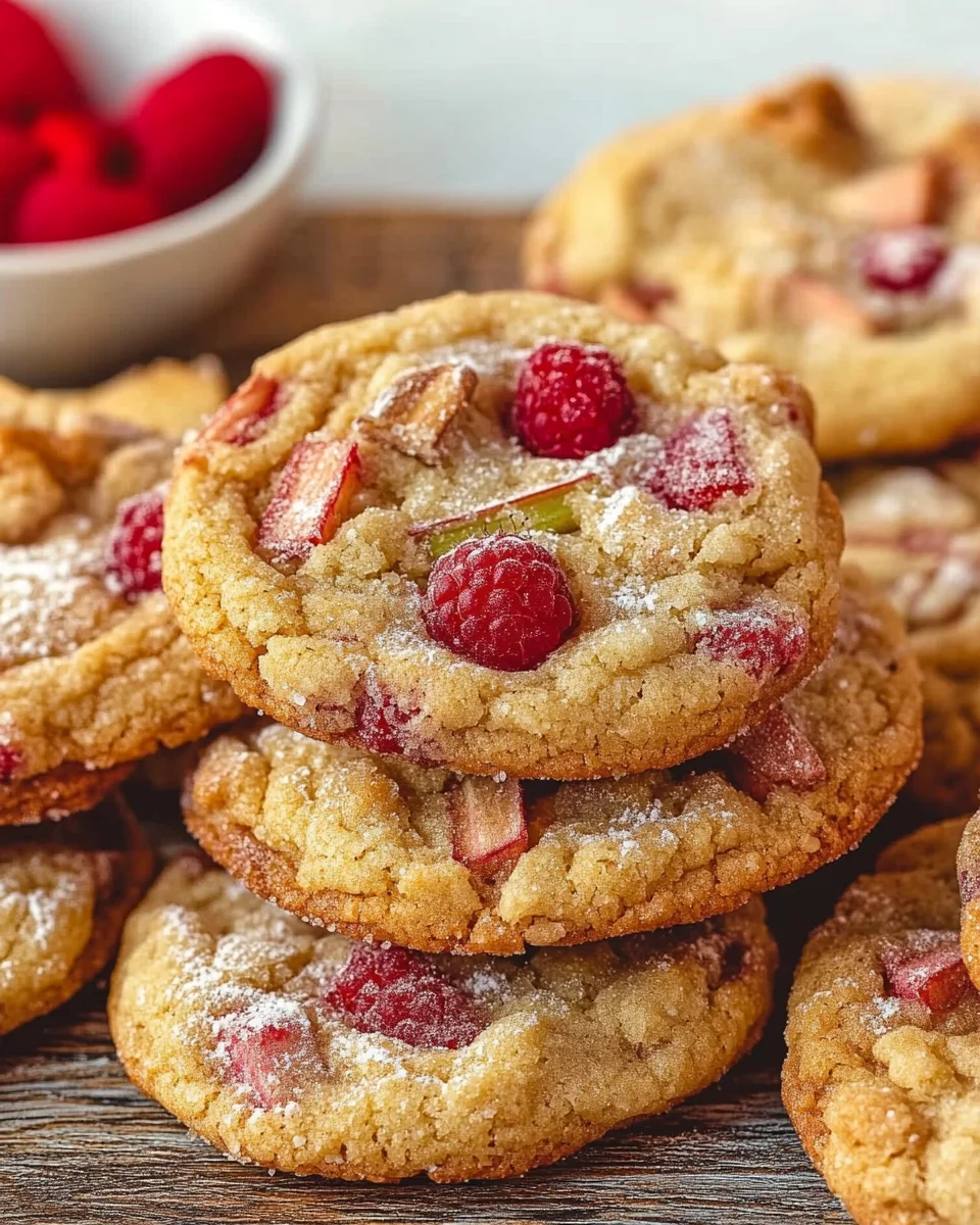 XXL Rhubarb Raspberry Cookies
