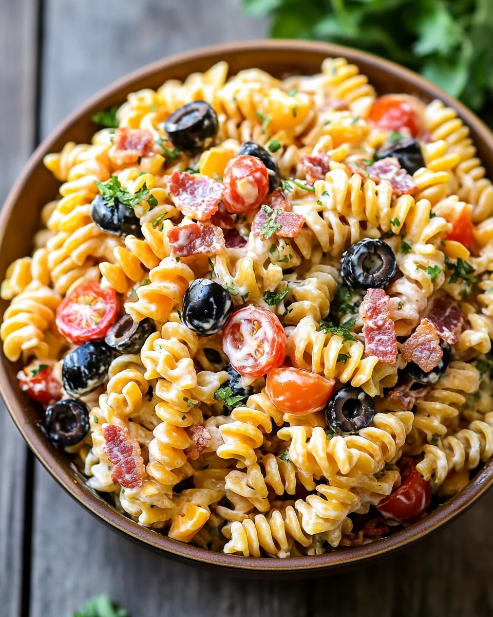 Bacon Ranch Pasta Salad 18 Bacon