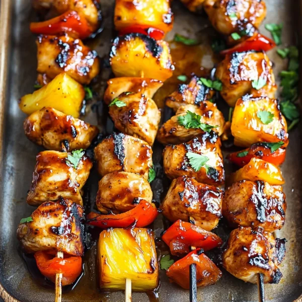 BBQ Pineapple Chicken Kabobs