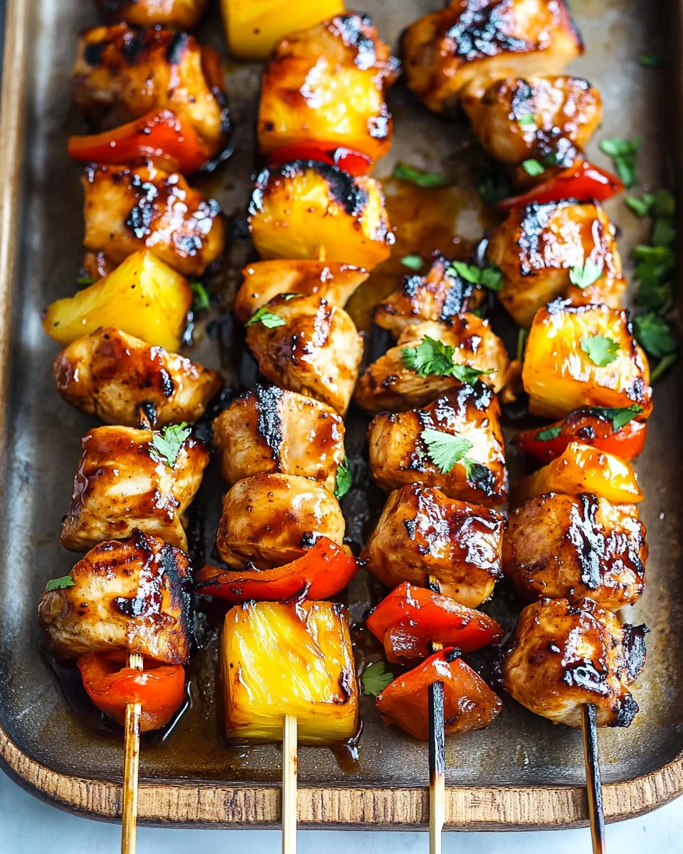 BBQ Pineapple Chicken Kabobs