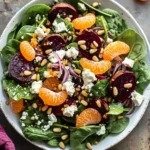 Beet Salad with Spinach and Honey-Mustard Lemon Dressing