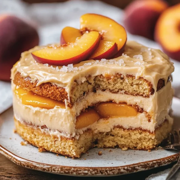 Best Peach Cake with Brown Sugar Frosting