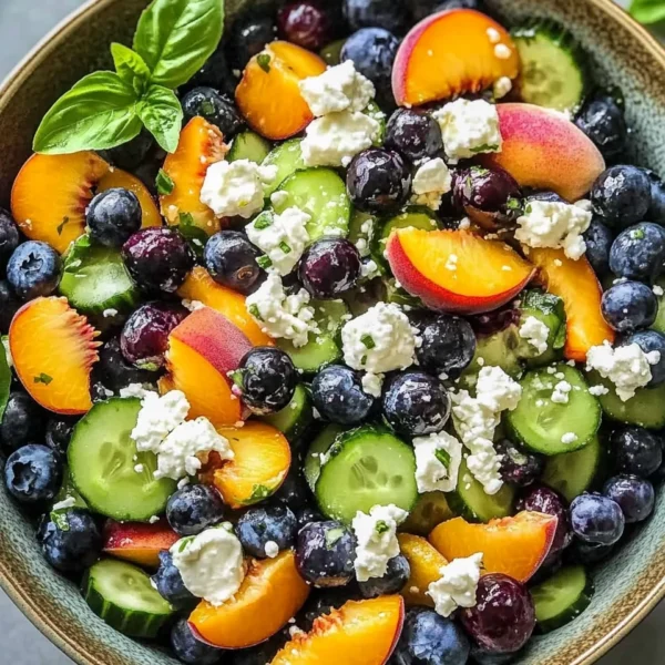 Blueberry Peach Feta Salad