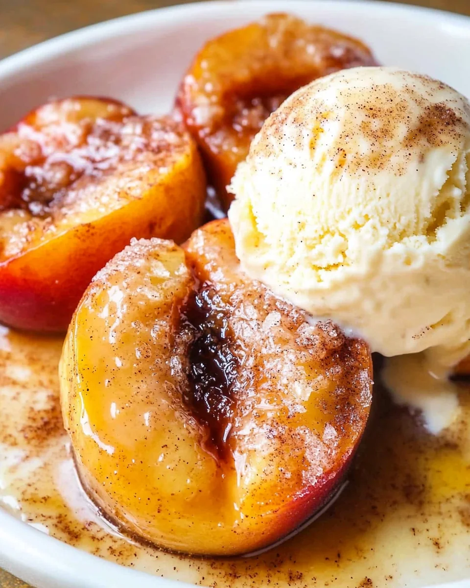 Cinnamon Sugar Baked Peaches