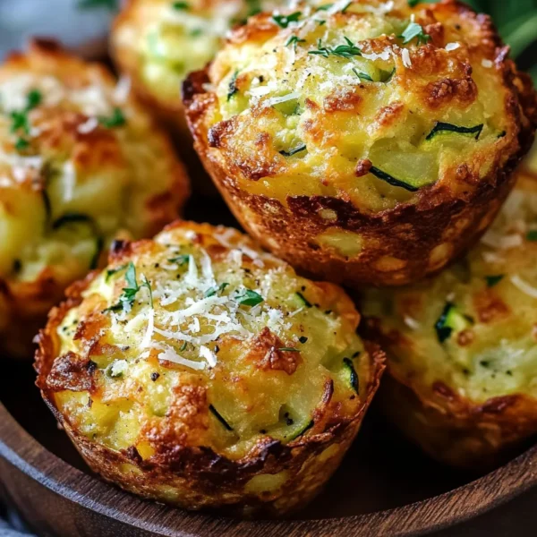 Crispy Parmesan Zucchini Potato Muffins
