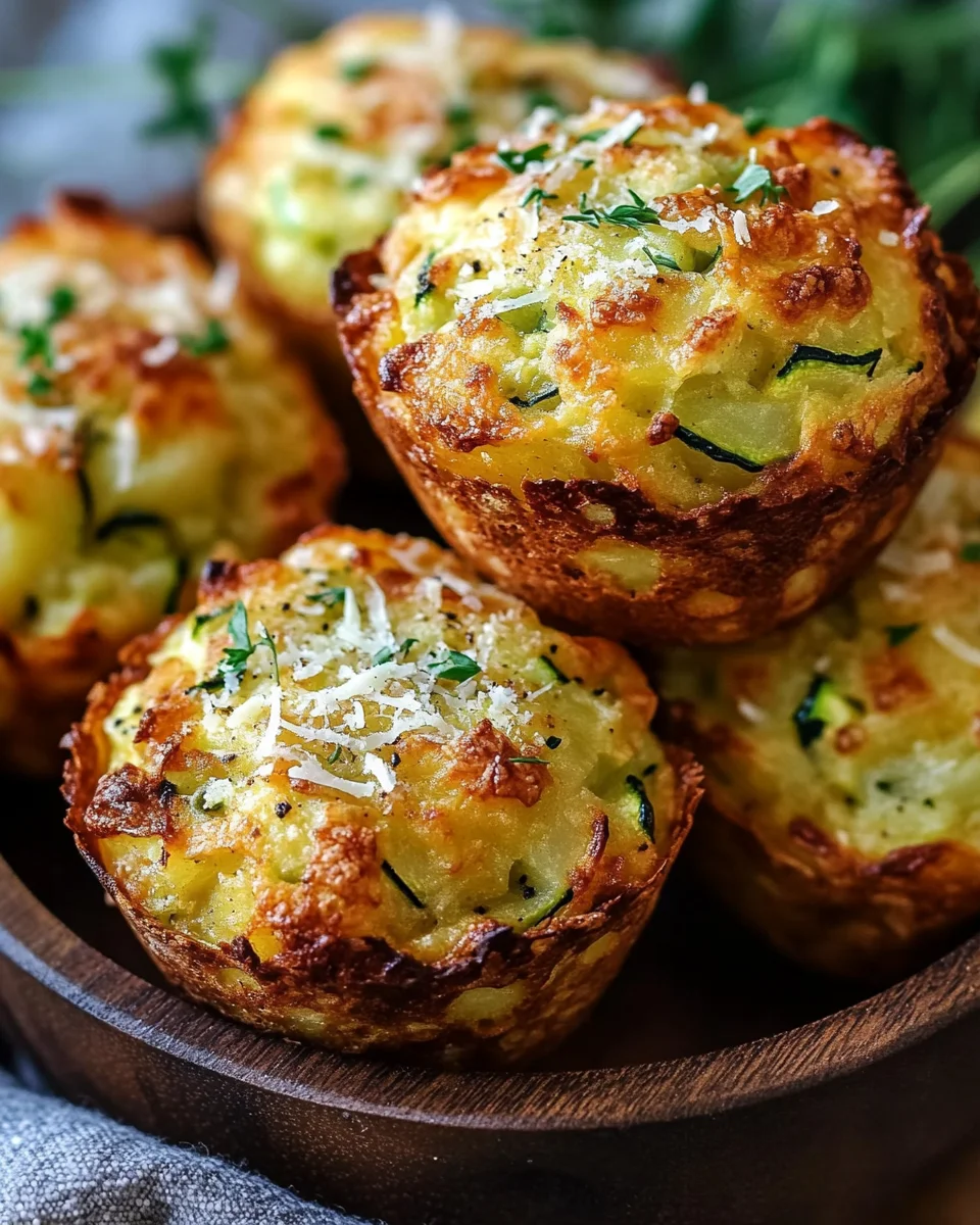 Crispy Parmesan Zucchini Potato Muffins