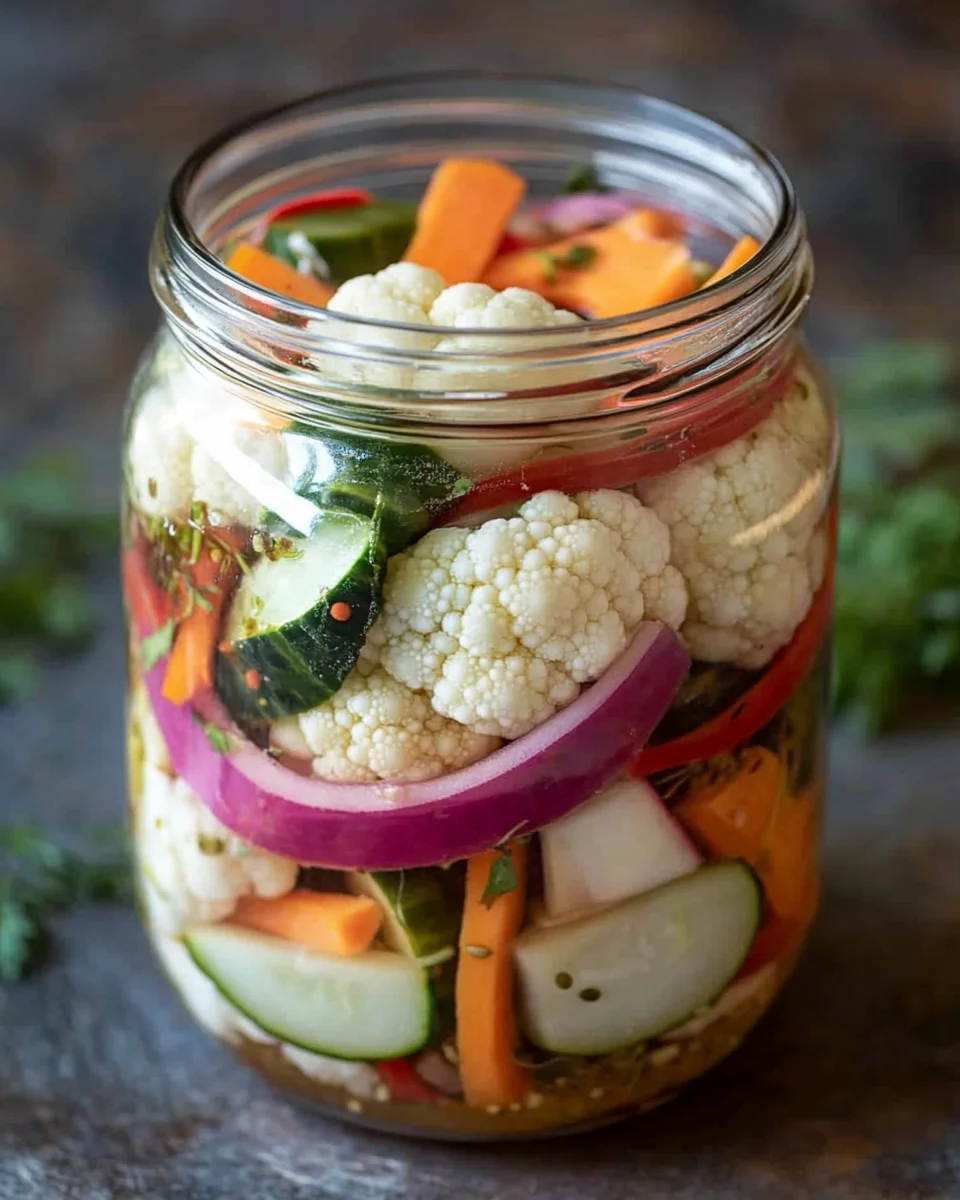 Easy Refrigerator Pickled Vegetables Recipe - Quick & Tangy!