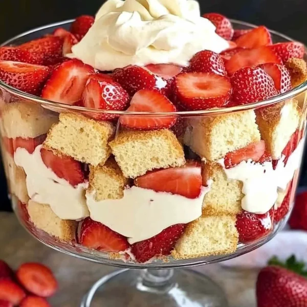 Easy Strawberry Trifle with Pound Cake