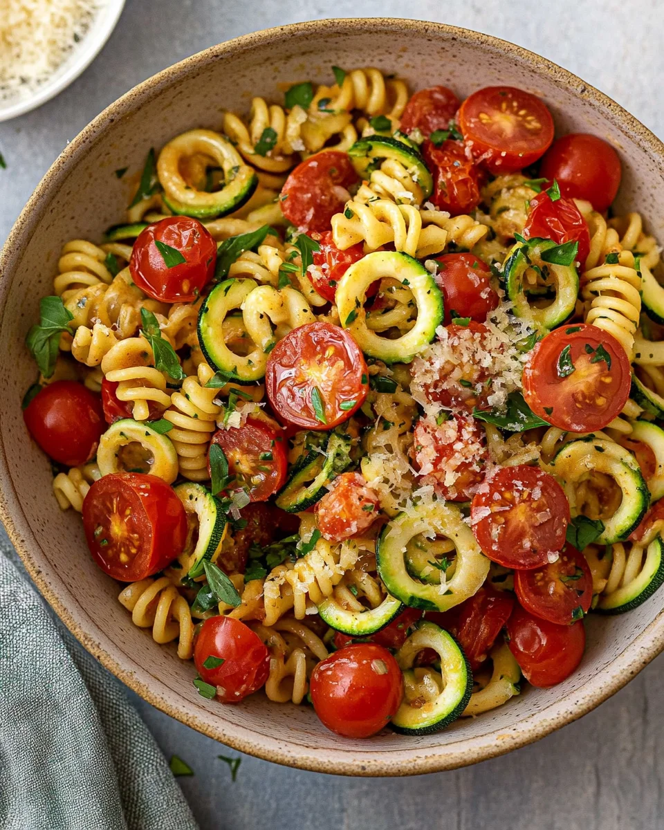 Healthy Tomato Zucchini Pasta