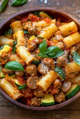 Rigatoni with Sausage, Tomatoes, and Zucchini 21 Rigatoni with Sausage, Tomatoes, and Zucchini