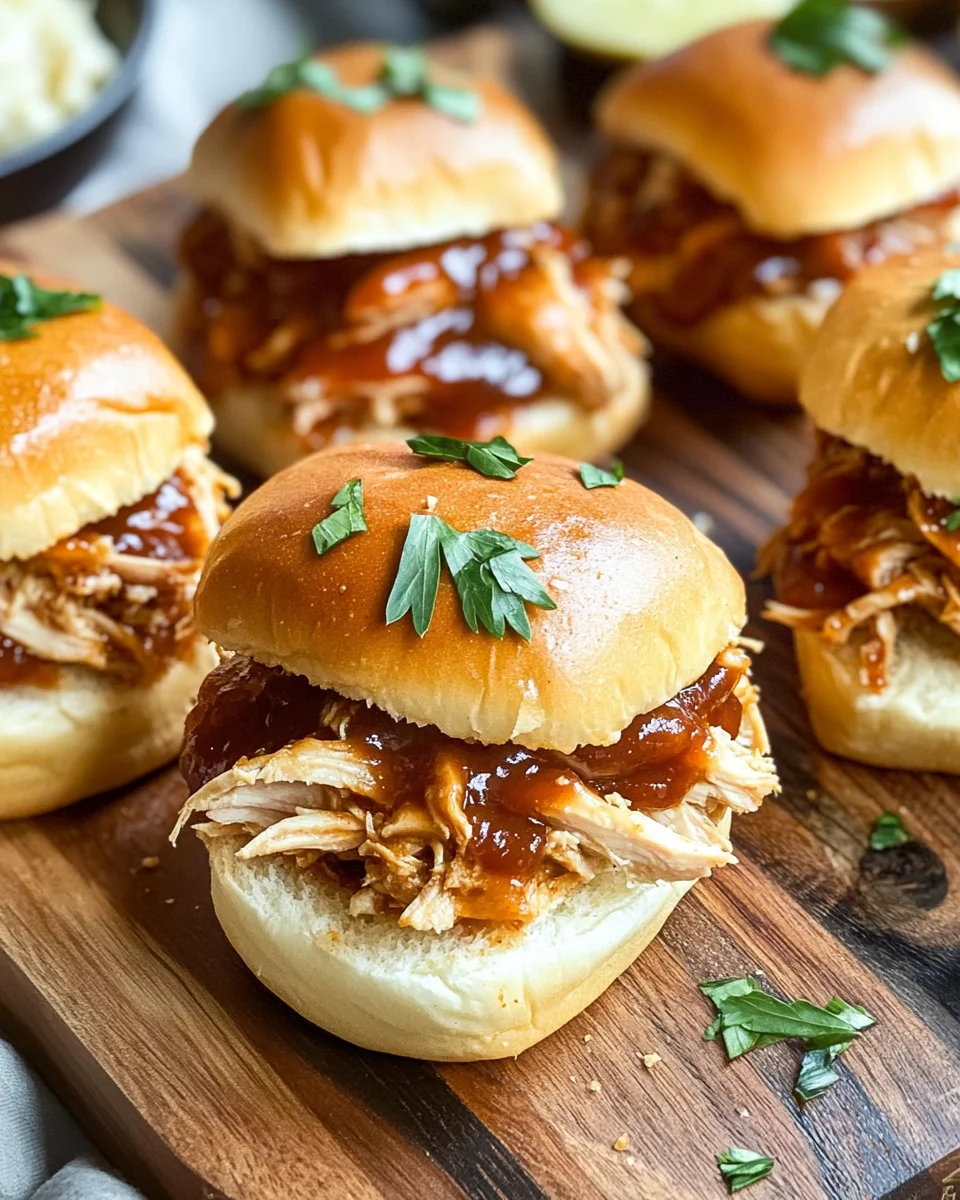 Shredded BBQ Chicken Sliders
