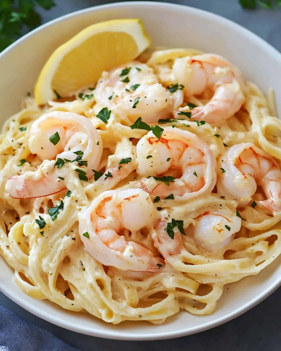 Shrimp Scampi Garlic Cream Pasta 25 Shrimp
